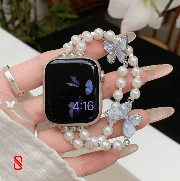 بند اپل واچ Butterfly & Pearl مروارید و پروانه